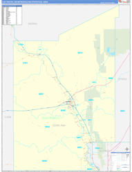 Las Cruces Metro Area Wall Map Basic Style 2024
